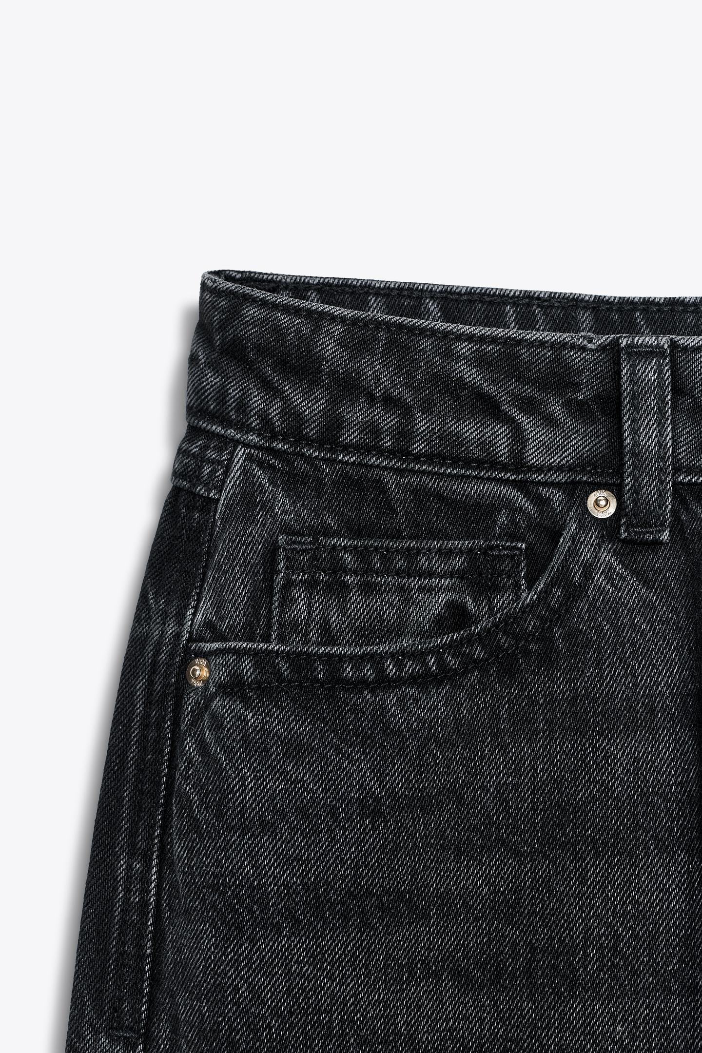 Vaqueros Negros de Pierna Ancha para Mujer